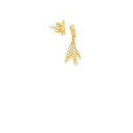Load image into Gallery viewer, CZ Dangle Earrings in Yellow Gold
