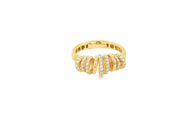 Yellow Gold Ring with Brilliant Round Cut CZ