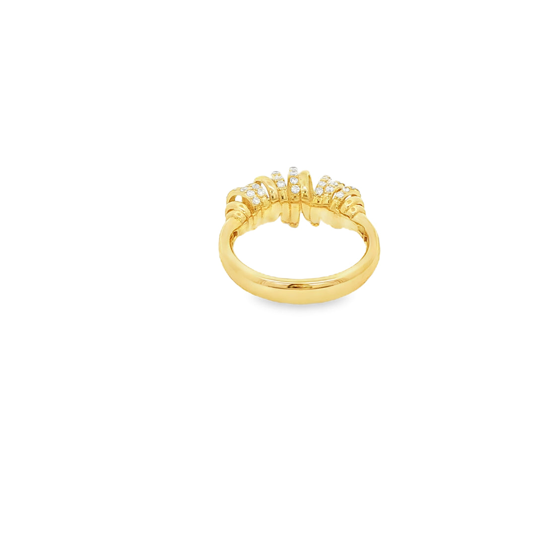 Yellow Gold Ring with Brilliant Round Cut CZ