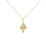 Load image into Gallery viewer, Yellow Gold Charm Necklace with Round Cut CZ