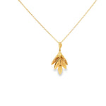 Load image into Gallery viewer, Yellow Gold Charm Necklace with Round Cut CZ