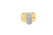 Yellow Gold Multistone Ring with Round Brilliant Cut Diamonds