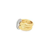 Yellow Gold Multistone Ring with Round Brilliant Cut Diamonds