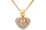 Yellow Gold Heart Diamond Charm Necklace