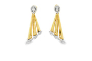 Yellow Gold Dangle Earrings with Pear Cut Diamond
