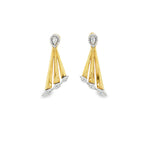 Load image into Gallery viewer, Yellow Gold Dangle Earrings with Pear Cut Diamond