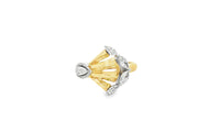 Yellow Gold Cocktail Ring with Pear Cut Diamonds