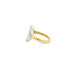 Load image into Gallery viewer, Yellow Gold Cocktail Ring with Pear Cut Diamonds