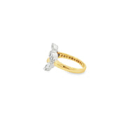 Yellow Gold Cocktail Ring with Pear Cut Diamonds