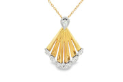 Yellow Gold Charm Necklace with Pear Cut Diamond