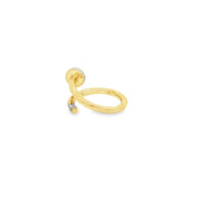 Yellow Gold Band Ring with Round Cut Diamonds