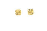 Textured Yellow Gold Stud Earrings