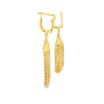 Load image into Gallery viewer, Yellow Gold Dangle Earrings with Chain Cascade