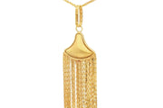Yellow Gold Tassel Charm Necklace