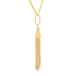 Load image into Gallery viewer, Yellow Gold Tassel Charm Necklace