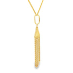 Load image into Gallery viewer, Yellow Gold Tassel Charm Necklace