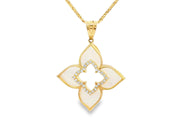 14ct Yellow Gold Charm Necklace with Mother of Pearl