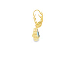 Load image into Gallery viewer, Yellow Gold Dangle Earrings with Bluish-Green Opal Cabochons