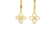 14ct Yellow Gold Dangle Earrings with Mother of Pearl
