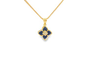 Yellow Gold Charm Necklace with Diamond Accents