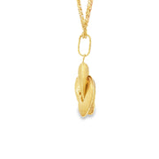 Elegant Yellow Gold Floral Charm Pendant Necklace