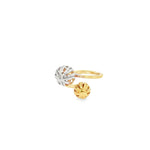 Load image into Gallery viewer, Modern Yellow Gold Bypass Cocktail Ring with Spherical Accents