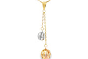 Yellow Gold Two-Tone Sphere Charm Necklace