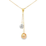 Load image into Gallery viewer, Yellow Gold Two-Tone Sphere Charm Necklace