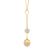 Yellow Gold Two-Tone Sphere Charm Necklace
