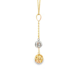 Load image into Gallery viewer, Yellow Gold Two-Tone Sphere Charm Necklace