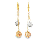 Load image into Gallery viewer, Two-Tone Gold Openwork Sphere Dangle Earrings
