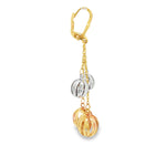 Load image into Gallery viewer, Two-Tone Gold Openwork Sphere Dangle Earrings