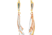 Rose Gold and Silver Dangle Earrings