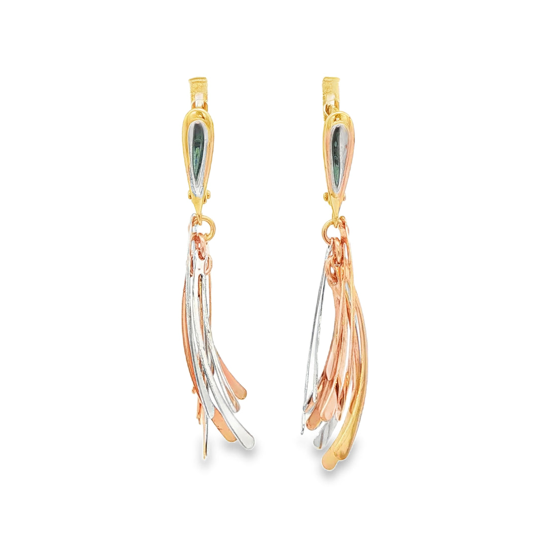 Rose Gold and Silver Dangle Earrings