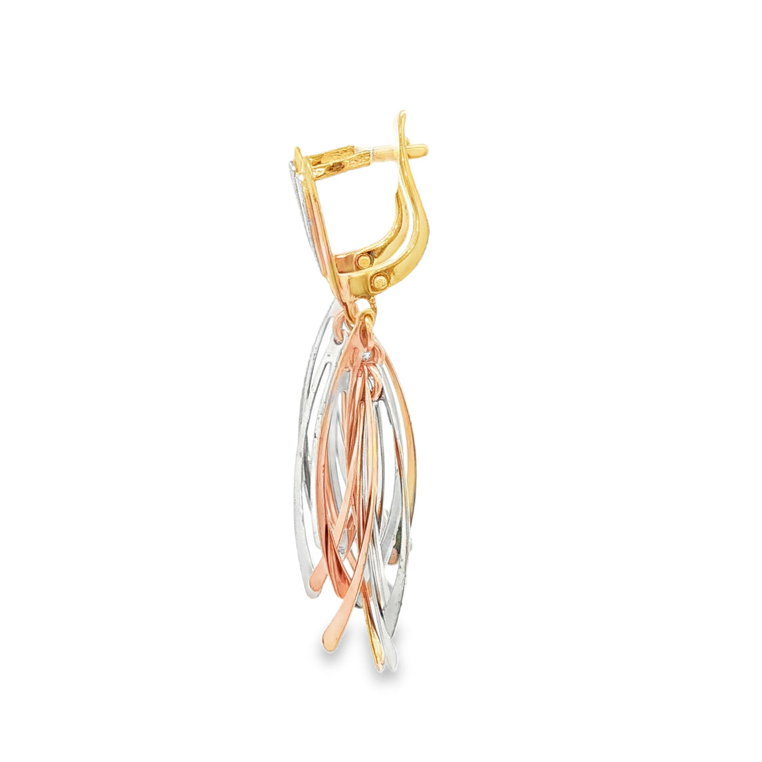 Rose Gold and Silver Dangle Earrings