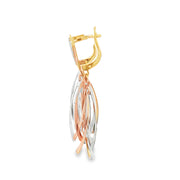 Rose Gold and Silver Dangle Earrings