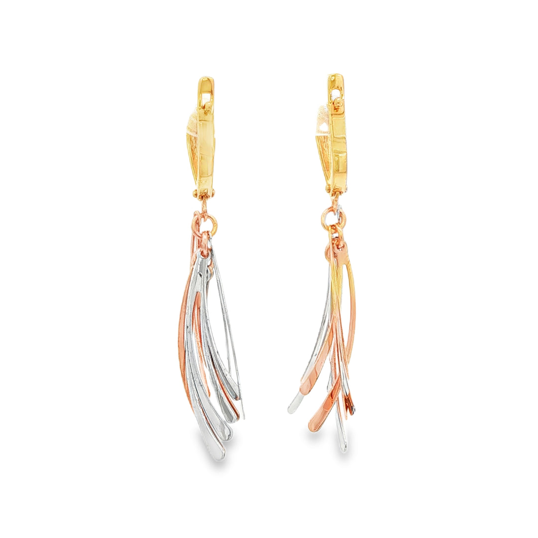 Rose Gold and Silver Dangle Earrings