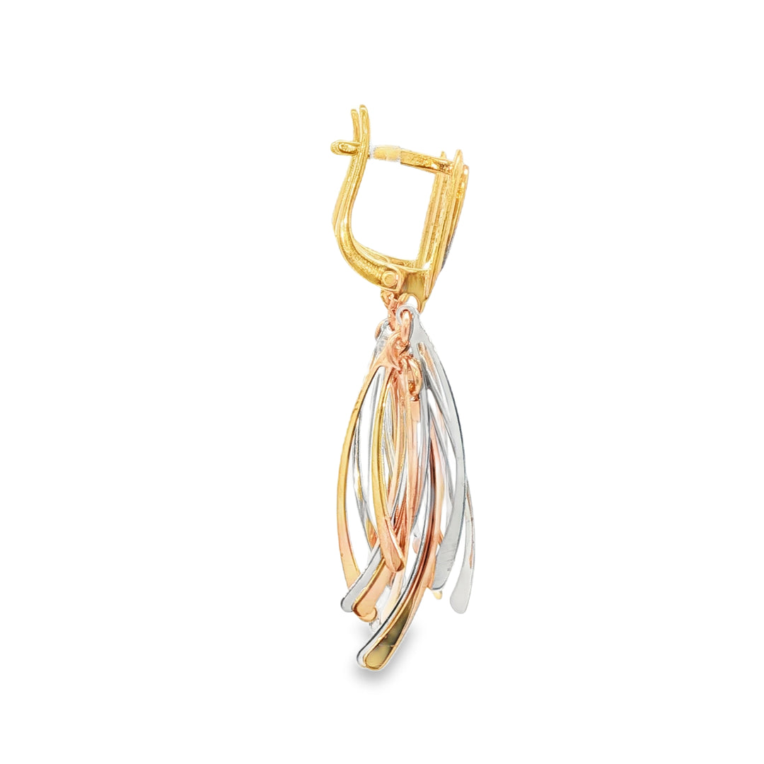 Rose Gold and Silver Dangle Earrings