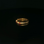 Load image into Gallery viewer, Yellow Gold Band Ring with Round Ruby &amp; Diamond Gemstones