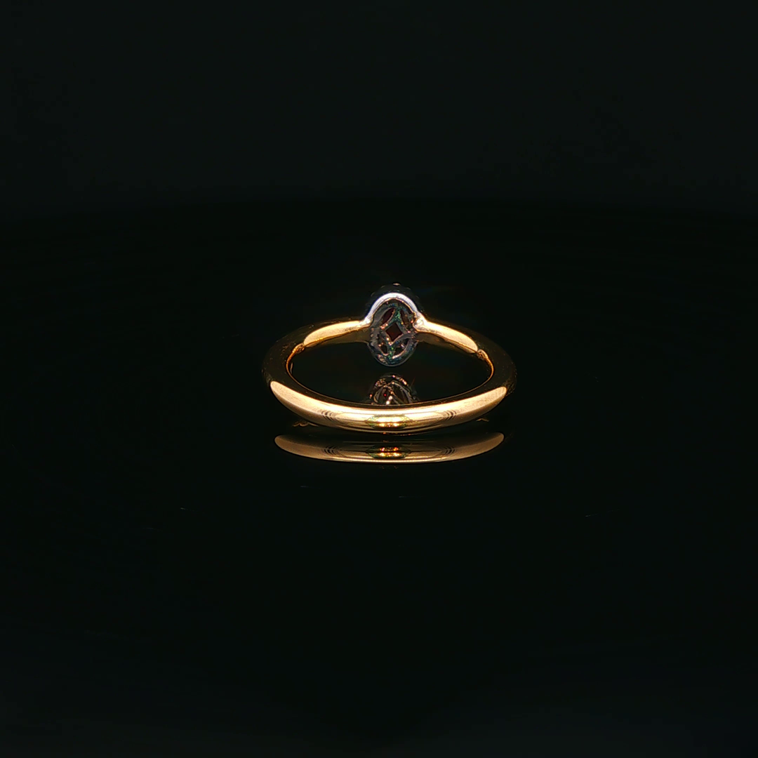 Yellow Gold Ring with Oval Ruby & Diamonds