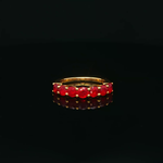 Load image into Gallery viewer, 18ct Gold Ruby Multistone Band Ring with Round Cut Rubies
