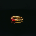 Load image into Gallery viewer, 18ct Gold Ruby Multistone Band Ring with Round Cut Rubies

