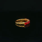 Load image into Gallery viewer, 18ct Gold Ruby Multistone Band Ring with Round Cut Rubies
