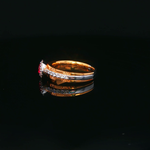 Load image into Gallery viewer, 18ct Rose &amp; White Gold Ring with Round Cut Ruby &amp; Diamonds
