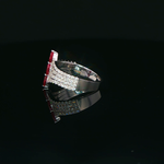 Load image into Gallery viewer, White Gold Multistone Ring with Marquise Cut Red Rubies