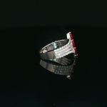 Load image into Gallery viewer, White Gold Multistone Ring with Marquise Cut Red Rubies