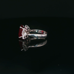 Load image into Gallery viewer, Ruby Cocktail Ring in White Gold Emerald Cut Ruby
