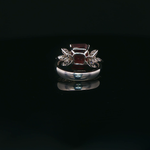 Load image into Gallery viewer, Ruby Cocktail Ring in White Gold Emerald Cut Ruby
