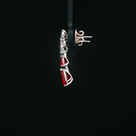 Load image into Gallery viewer, Ruby and Diamond Drop Earrings in White Gold