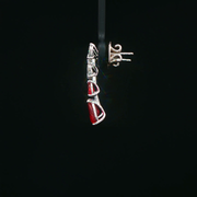 Ruby and Diamond Drop Earrings in White Gold